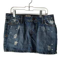 Tilt Y2k Junior's Size 3 Distressed Bleach Splatter Denim Mini‎ Skirt